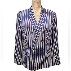 Banana Republic NWT Double Breasted PJs Navy Stripe Blazer Size 14
